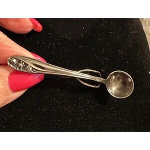 Vintage Gorham Sterling Silver Tie Clip Spoon Lily of Valley Pattern